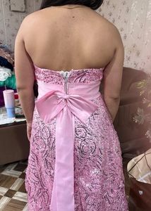 Sparkling Pink Strapless Gown🎀❤️🦋