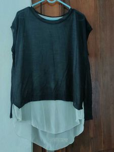 Chic Black & White Layered Top