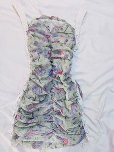 Floral Ruched Bodycon Dress