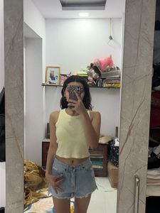 Cute Yellow Cropped Tank Top