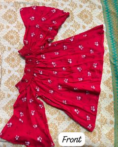 /Chic Red Off-Shoulder Floral top