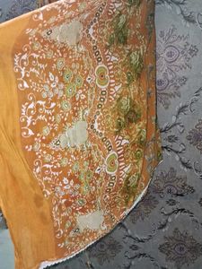 Orange Paisley Print Dupatta of 1