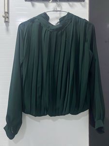 Elegant Pleated Long Sleeve Top