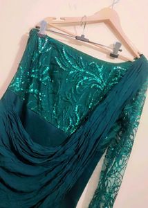 Dark Green Partywear Jumpsuit For 36 Bust