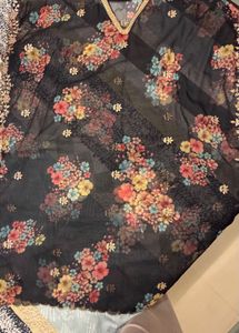 Sheer Floral kaaftan with Sequin