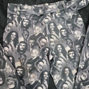 low waist y2k Print Flare Pants bootcut