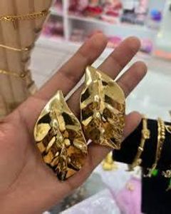 Gold Leaf Statement Earrings