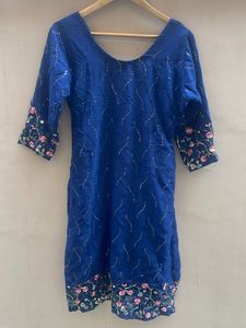 Royal Blue Embroidered Kurta