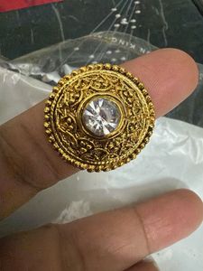 Ornate Gold Tone Stud Rings
