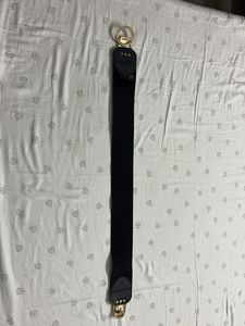 Elegant Black Elastic Belt with Gold Buckle