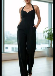 Elegant Black Halter Jumpsuit