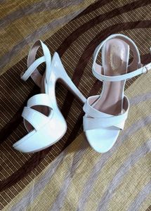 White Platform Stiletto Sandals