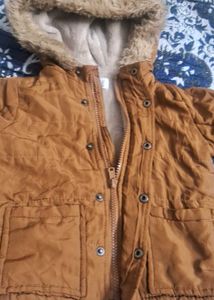 Brown Hooded Kids' Jacket