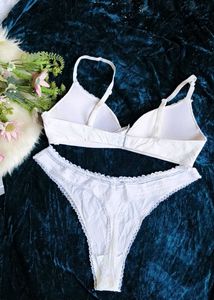 White Bra and Thong Set