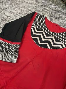 Stylish Red &amp; Black Kurta