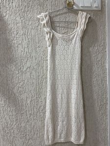 Chic Off-White Knit Dress