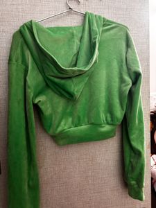 H&amp;M Velvet Cropped Hoodie