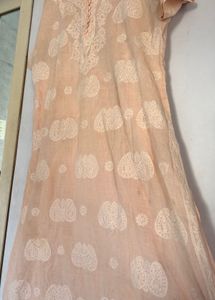Peach Lucknowi Kurta
