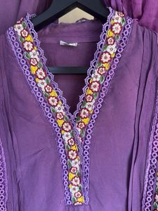 Elegant purple kurta set