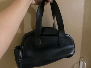 Chic Black Faux Leather Handbag