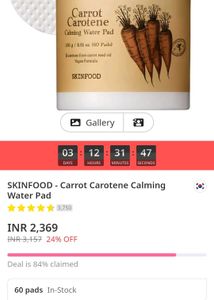 skinfood carotene toner pads