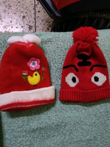 Set Of Three Woollen Caps, 3-9 Months, Boys And Gi
