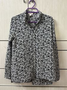 Floral Print Button-Up Blouse