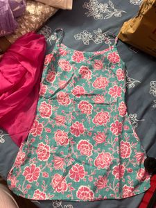 Blue &amp; Pink Floral Printed Sharara Set with Dupatt