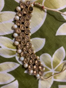 Elegant Pearl &amp; Stone Necklace Set
