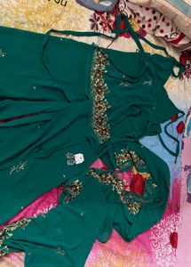 💚 90sbackless kurta,plazo,chuni,slang bag set 💚