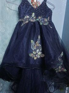 Navy blue party wear dress