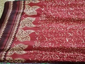 New Red Printed Silk Saree
