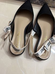 J’ADior Black Slingback Flats