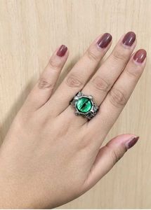 Gothic Green Eye Ring