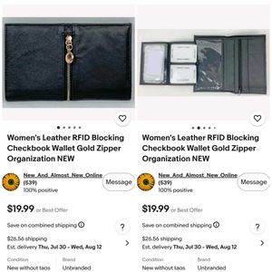 Classic RFID Black Zipper Wallet