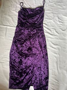 Purple Velvet Mini Dress