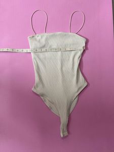 ZARA white ribbed bodysuit