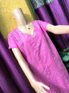 Vibrant Pink Embroidered Kurta