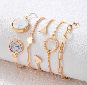 Boho Geometric &amp; Marble Bracelet Set of 5