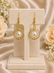 Elegant Pearl Hoop Earrings