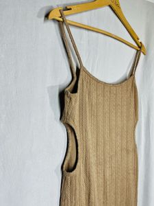 Tan Bodycon Midi Dress