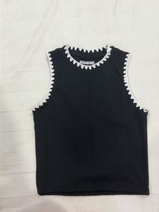Black Ribbed Cropped Tank Top
