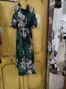 Floral Cold Shoulder Midi Dress