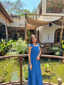 Chic Blue Tiered Maxi Dress