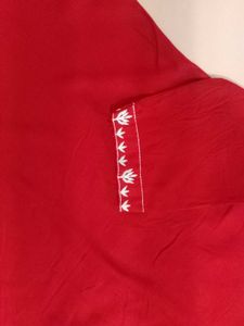 Vibrant Red Embroidered Kurta