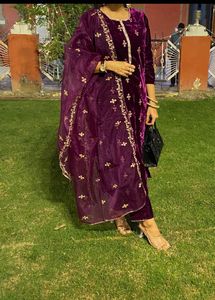 Embroidered Straight Kurta Set
