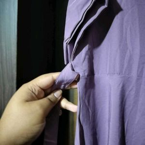 Vibrant mauve Button-Up Midi Dress
