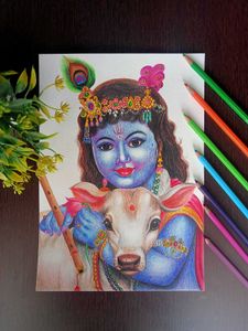 Handmade Lord Krishna Artwork