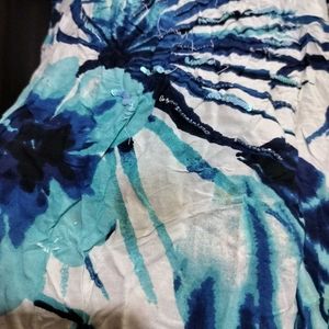 Blue Floral Print Kurta