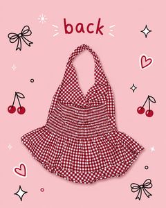 Completely New Cherry Picnic Halter Top